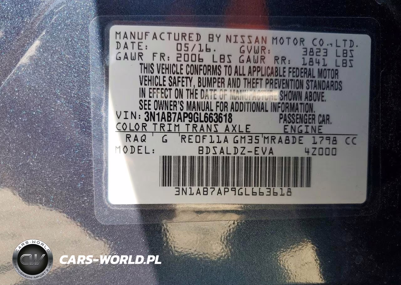 2016 Nissan Sentra Sv VIN:3N1AB7AP9GL663618 - 12