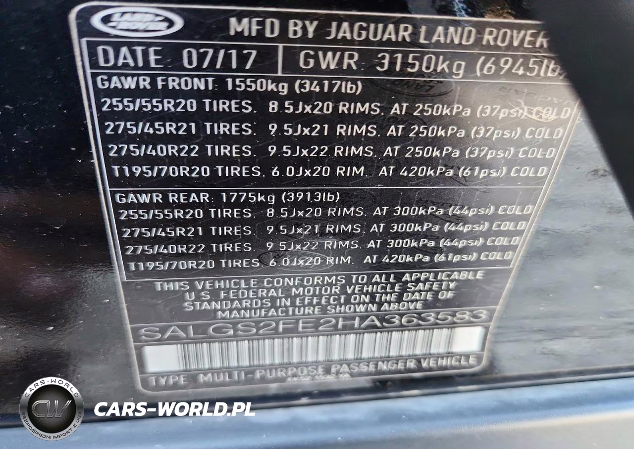2017 Land Rover Range Rover Supercharged VIN:SALGS2FE2HA363583 - 14