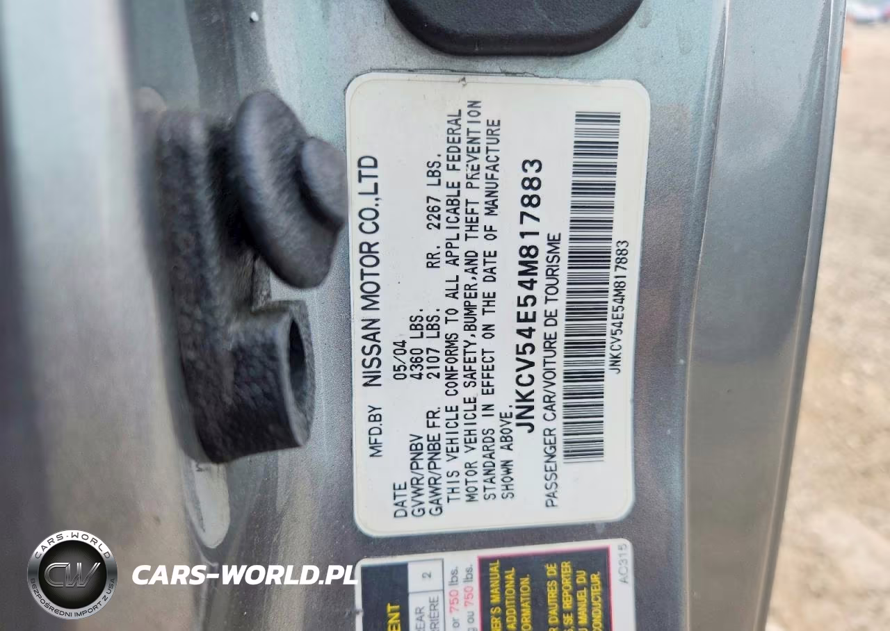 2004 Infiniti G35 Base VIN:JNKCV54E54M817883 - 12