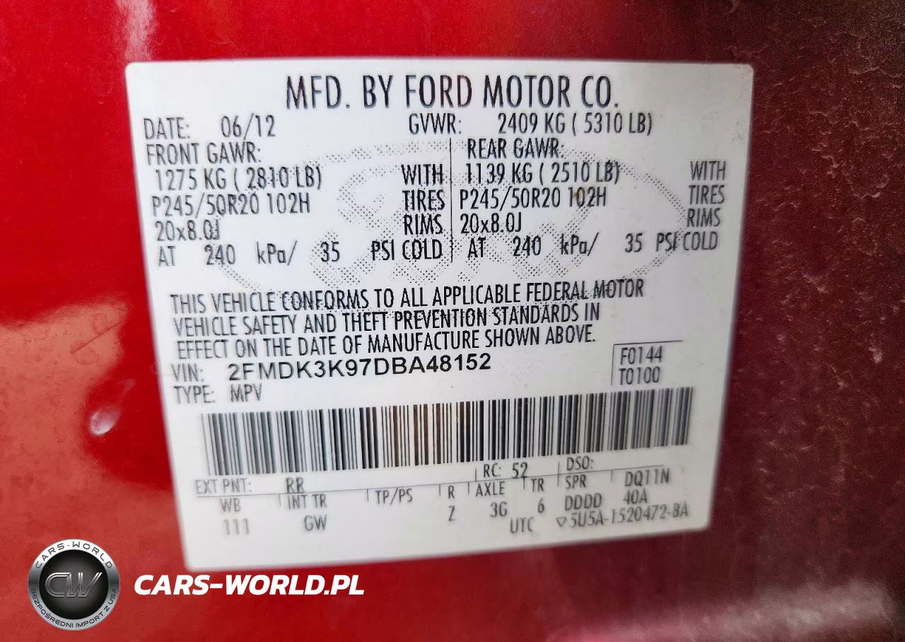 2013 Ford Edge Limited VIN:2FMDK3K97DBA48152 - 12