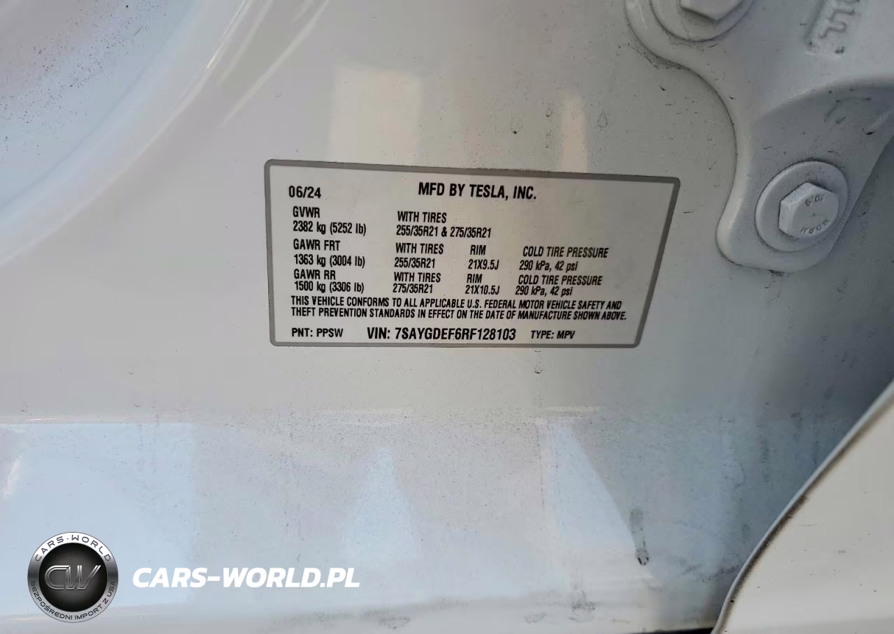 2024 Tesla Model Y VIN:7SAYGDEF6RF128103 - 12