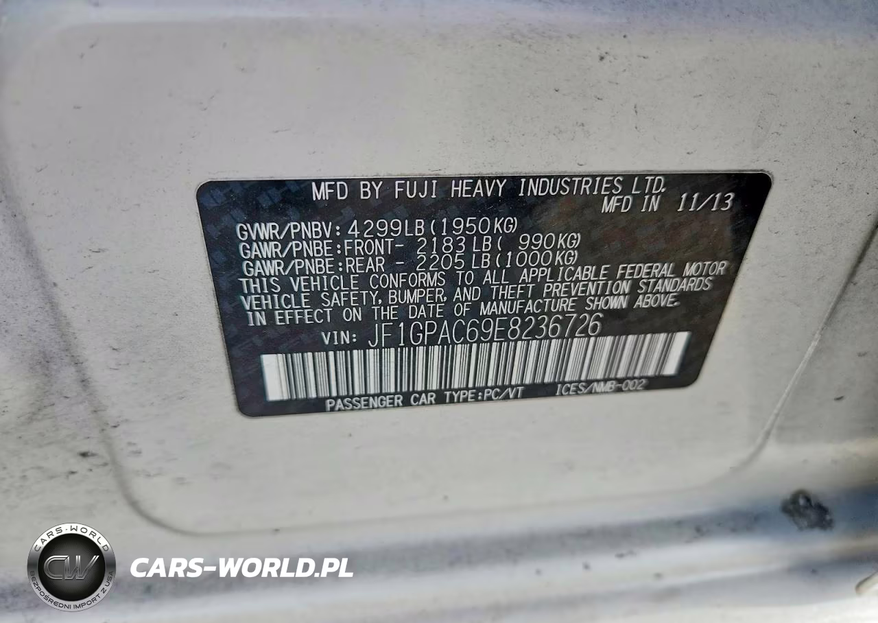 2014 Subaru Impreza Premium VIN:JF1GPAC69E8236726 - 13