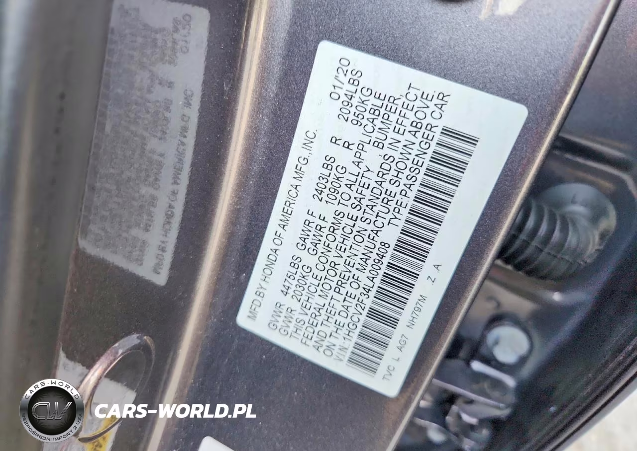 2020 Honda Accord Sport VIN:1HGCV2F34LA009408 - 12