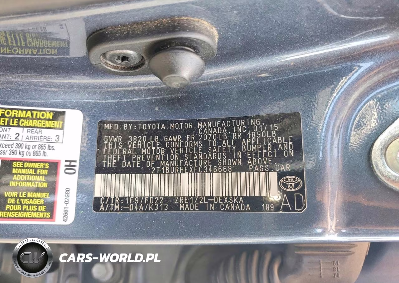 2015 Toyota Corolla S Plus VIN:2T1BURHEXFC346668 - 12