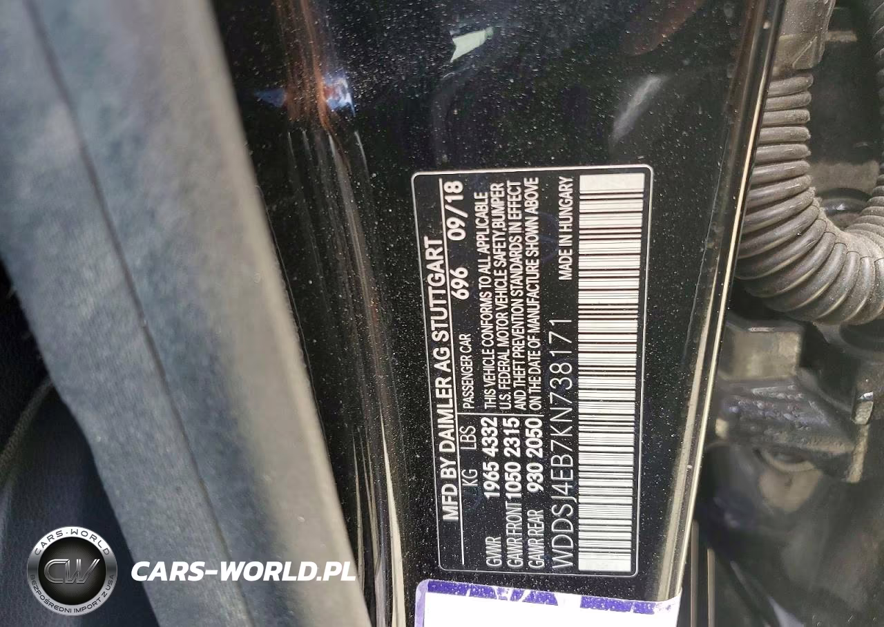 2019 Mercedes-Benz Cla 250 VIN:WDDSJ4EB7KN738171 - 12
