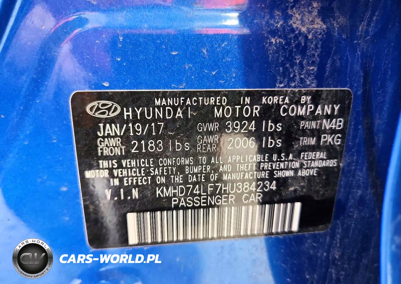 2017 Hyundai Elantra Se VIN:KMHD74LF7HU384234 - 12