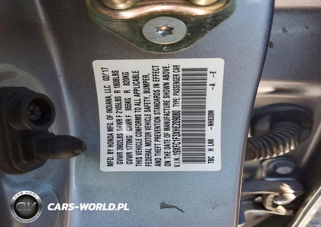 2017 Honda Civic Ex VIN:19XFC1F3XHE209080 - 12