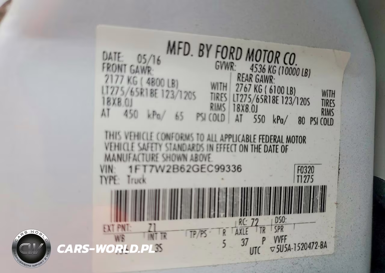 2016 Ford F250 Sd Xlt VIN:1FT7W2B62GEC99336 - 12