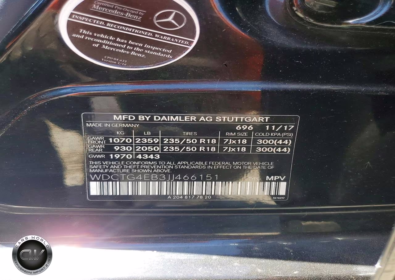 2018 Merz Gla 250 VIN:WDCTG4EB3JJ466151 - 13