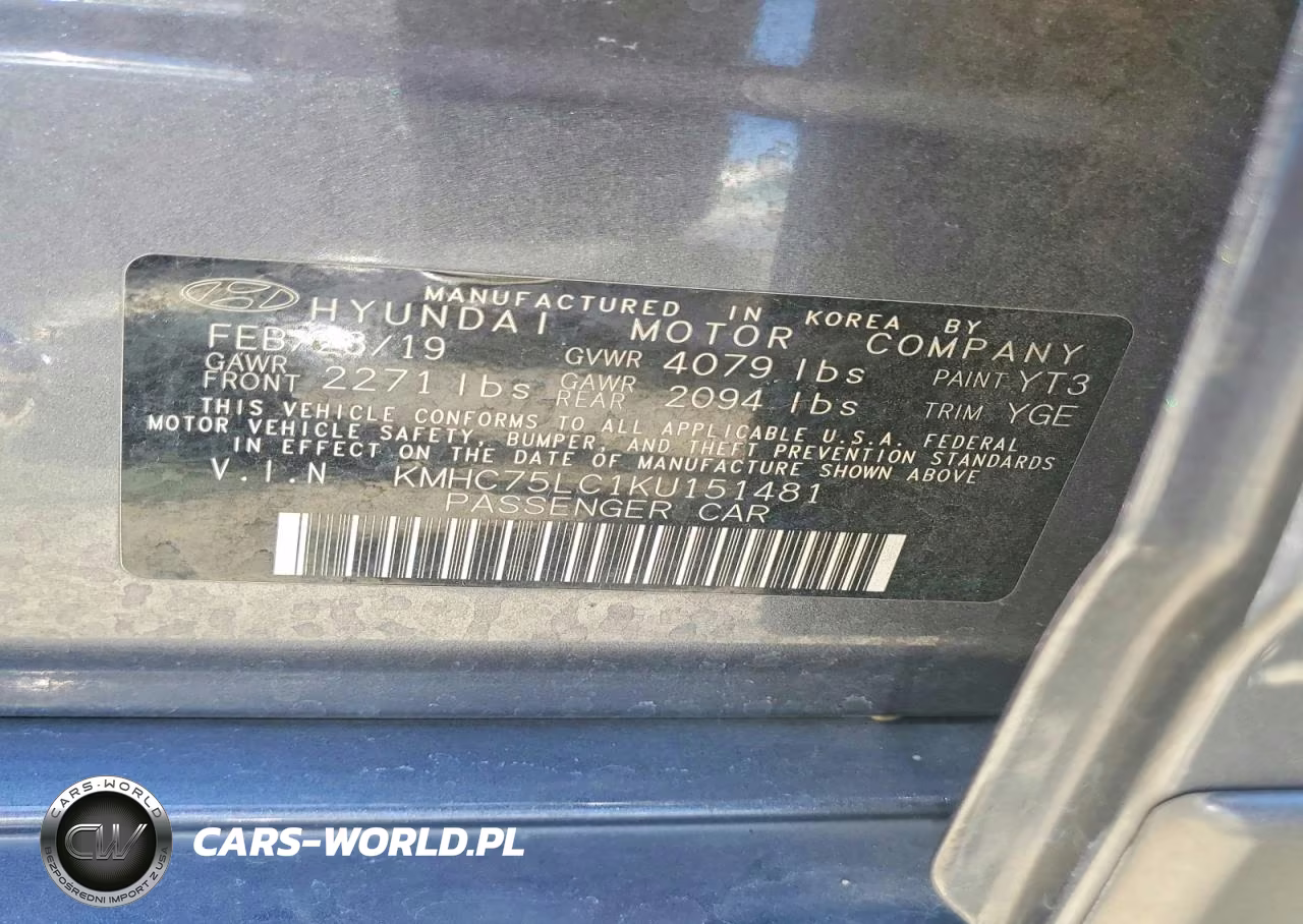 2019 Hyundai Ioniq Sel VIN:KMHC75LC1KU151481 - 12