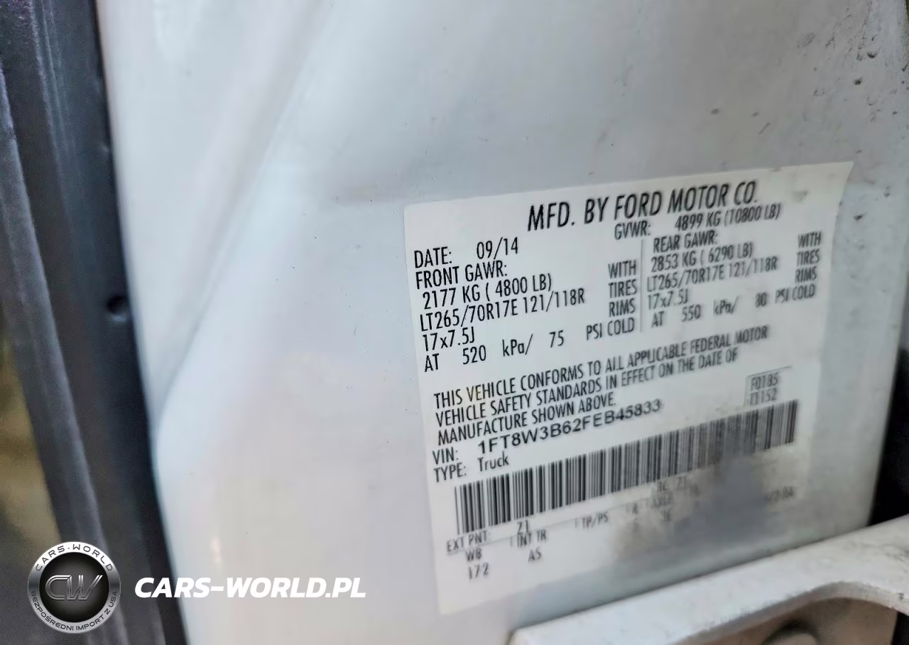 2015 Ford F350 Super Duty VIN:1FT8W3B62FEB45833 - 12