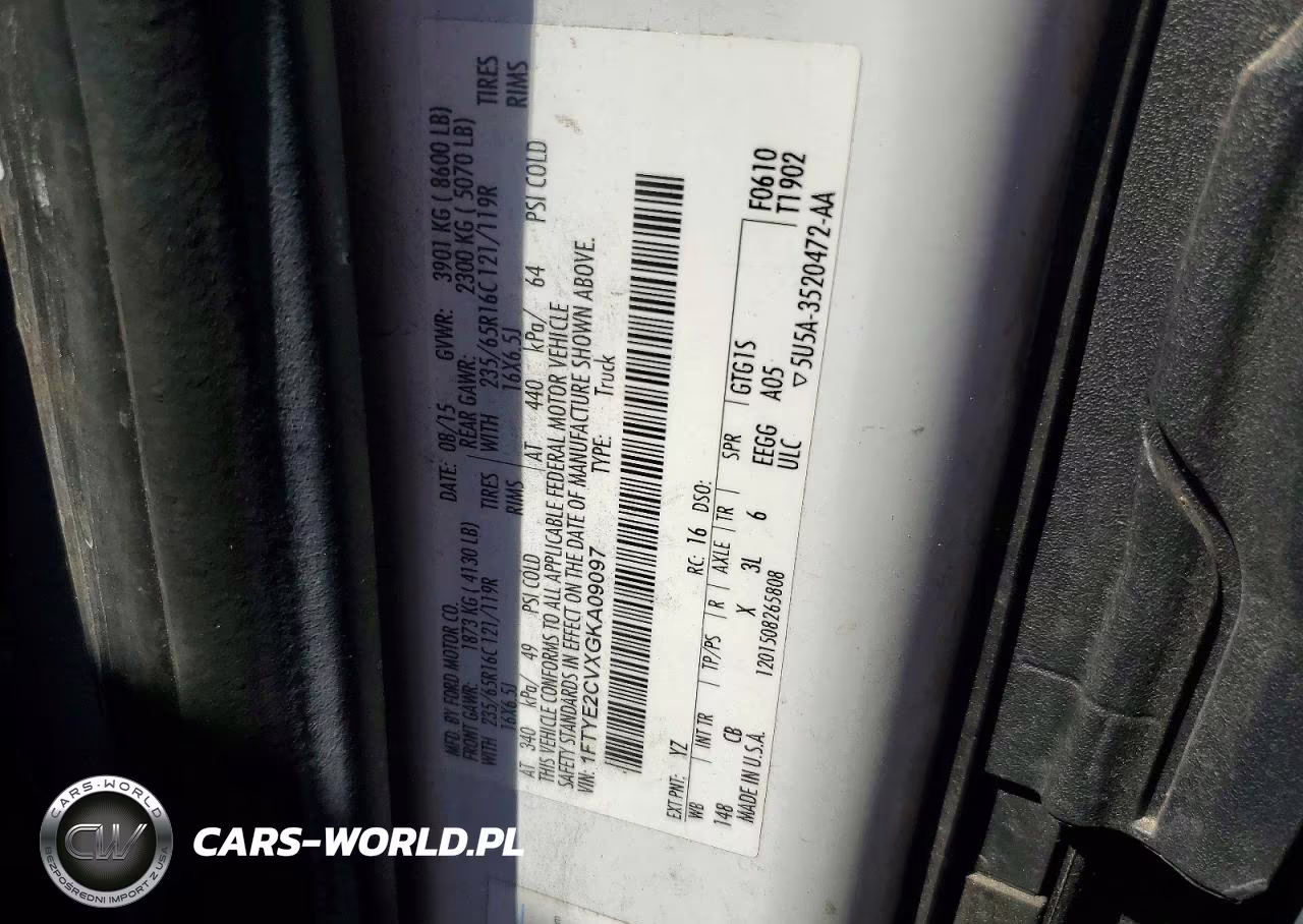 2016 Ford Transit T-150 VIN:1FTYE2CVXGKA09097 - 13