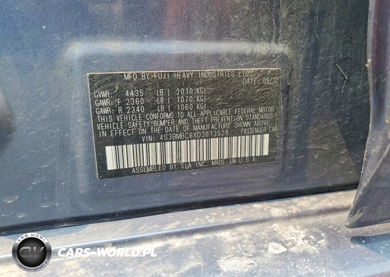 2013 Subaru Legacy 2.5I Premium VIN:4S3BMBC6XD3013528 - 12