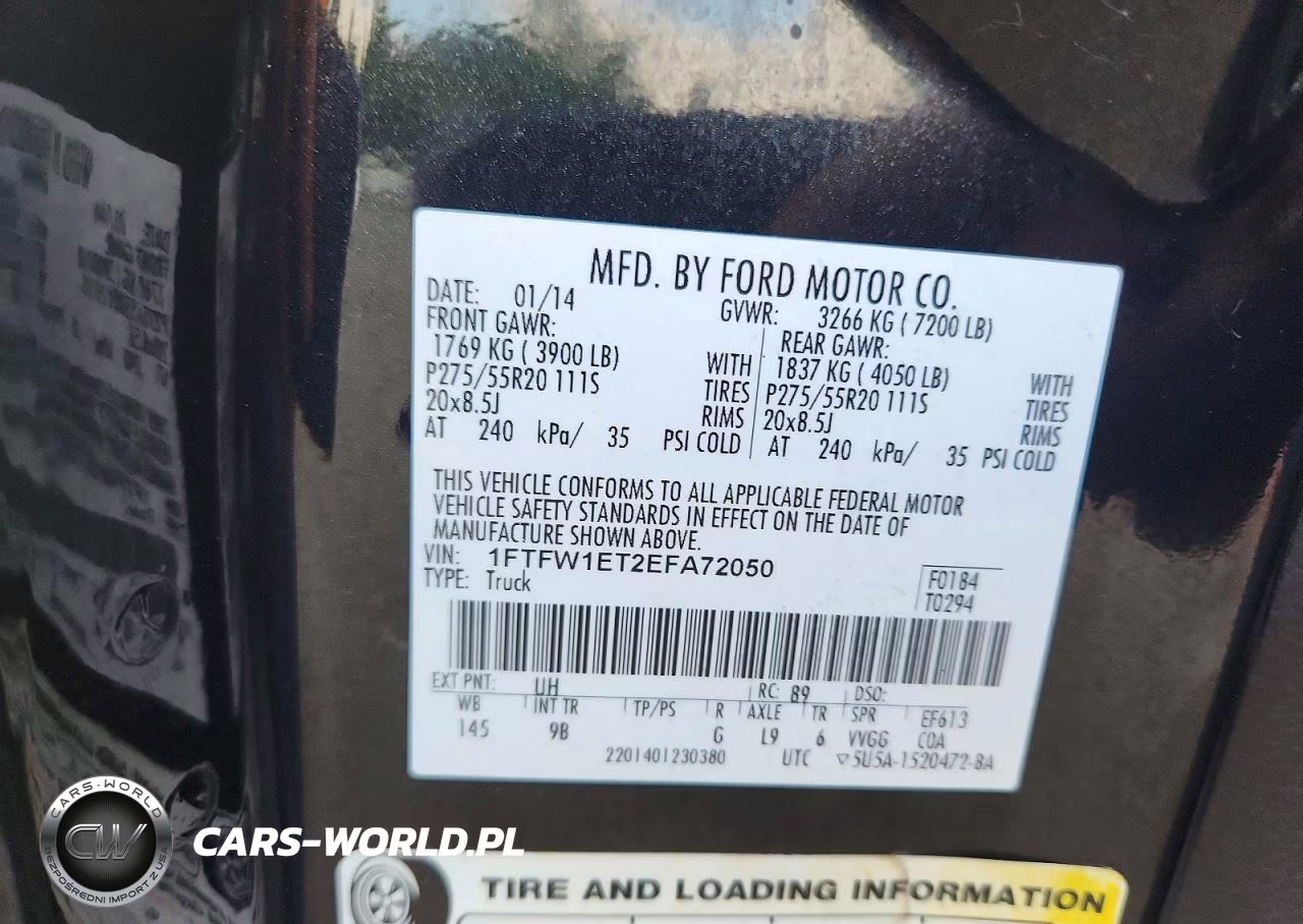2014 Ford F150 Supercrew VIN:1FTFW1ET2EFA72050 - 12