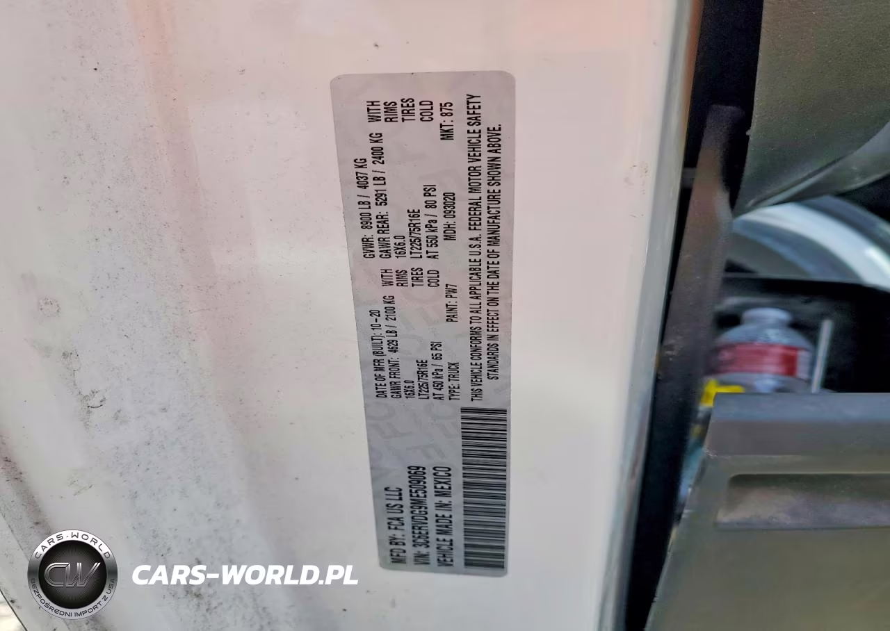 2021 Ram Promaster 2500 Delivery Van VIN:3C6ERVDG9ME509069 - 13
