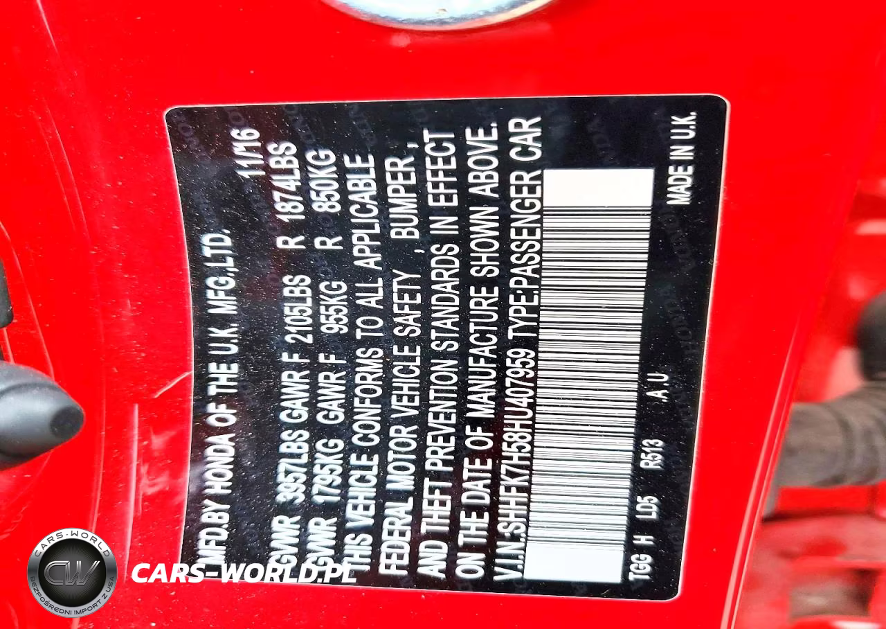 2017 Honda Civic Ex VIN:SHHFK7H58HU407959 - 13