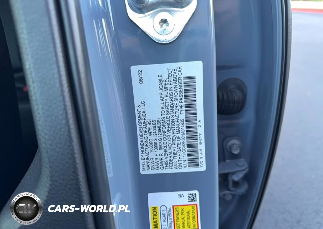 2022 Hond Accord Spo VIN:1HGCV2F30NA014835 - 10
