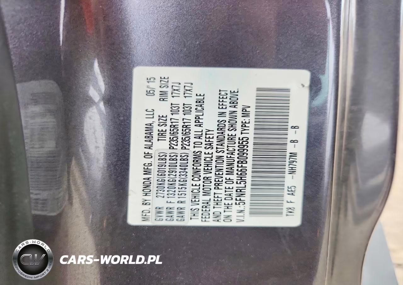 2015 Honda Odyssey Exl VIN:5FNRL5H66FB099955 - 14