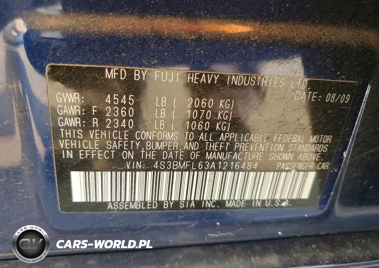 2010 Subaru Legacy 2.5Gt Limited VIN:4S3BMFL63A1216484 - 13