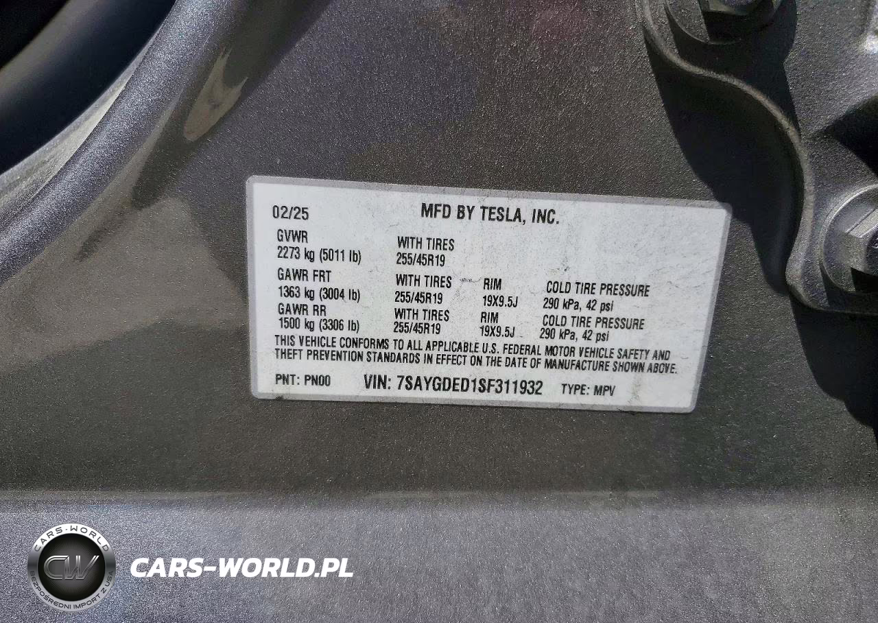 2025 Tesla Model Y VIN:7SAYGDED1SF311932 - 13