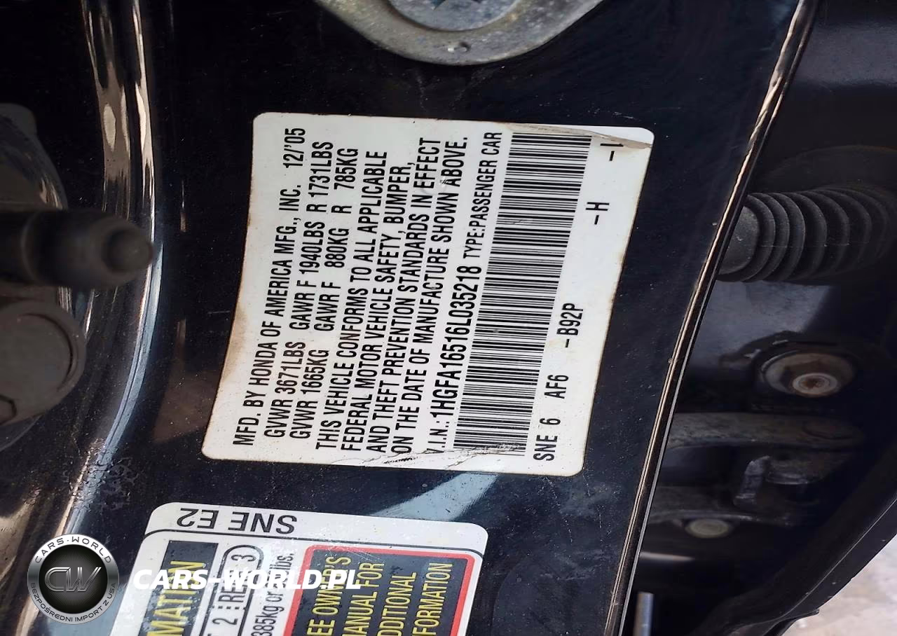 2006 Honda Civic Lx VIN:1HGFA16516L035218 - 12