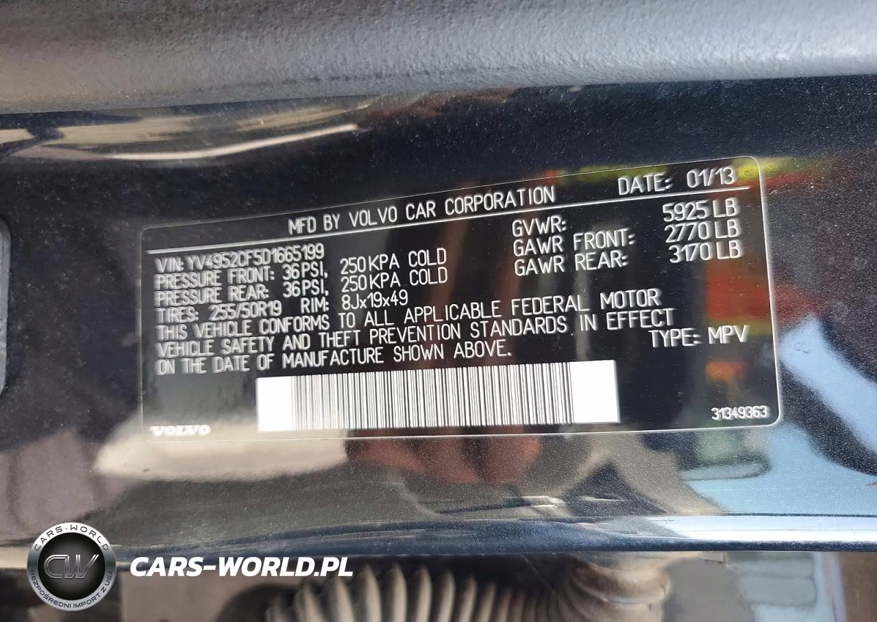 2013 Volvo Xc90 R Design VIN:YV4952CF5D1665199 - 13