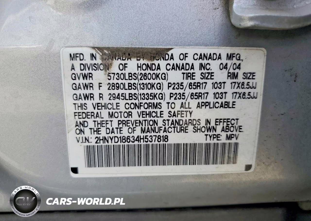 2004 Acura Mdx Touring VIN:2HNYD18634H537818 - 13