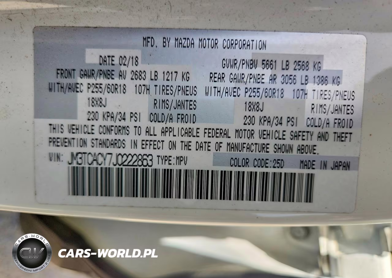 2018 Mazda Cx-9 Touring VIN:JM3TCACY7J0222863 - 13