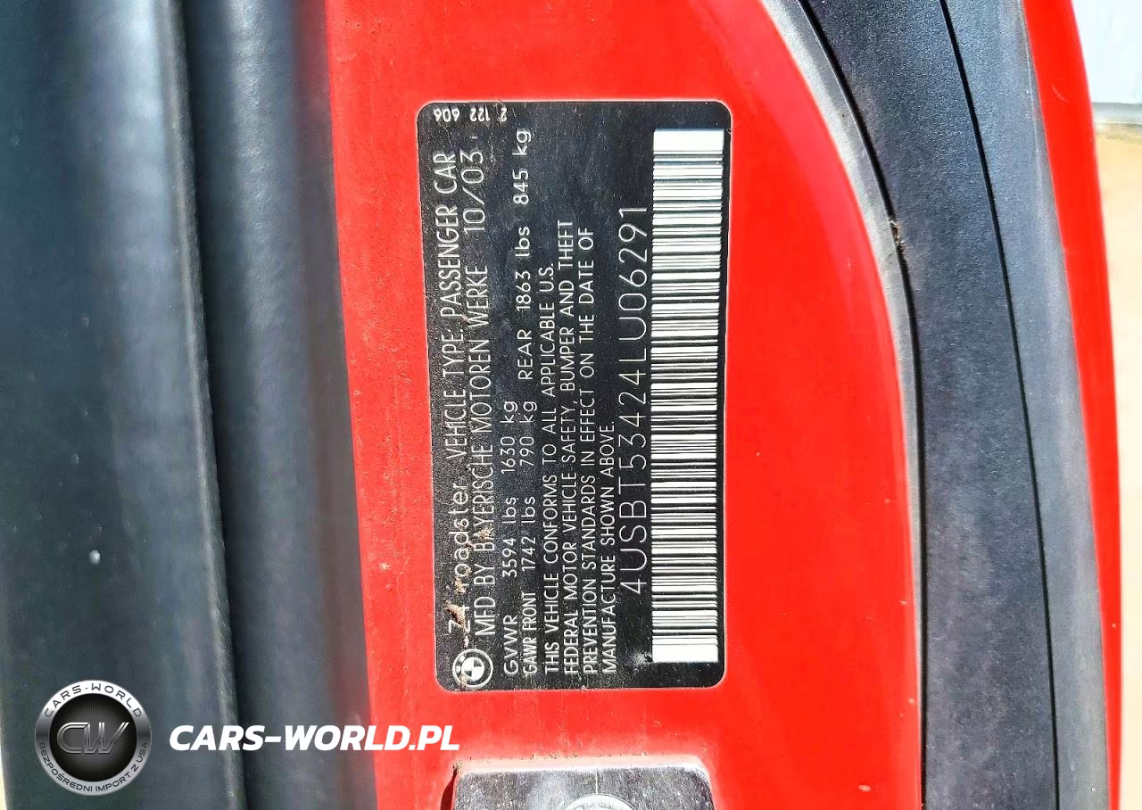 2004 BMW Z4 3.0 VIN:4USBT53424LU06291 - 12