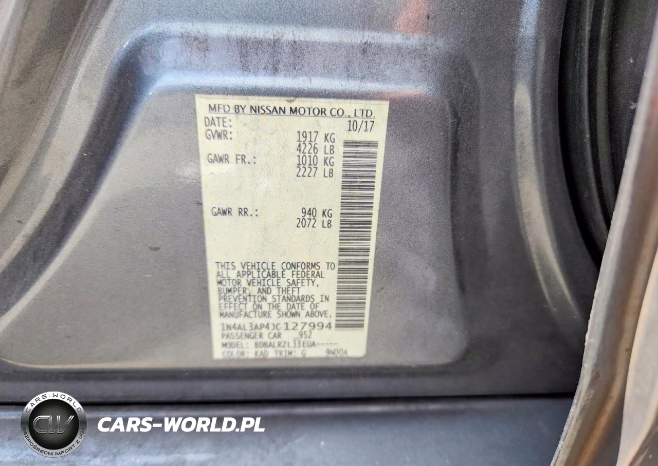 2018 Nissan Altima 2.5 Sl VIN:1N4AL3AP4JC127994 - 12