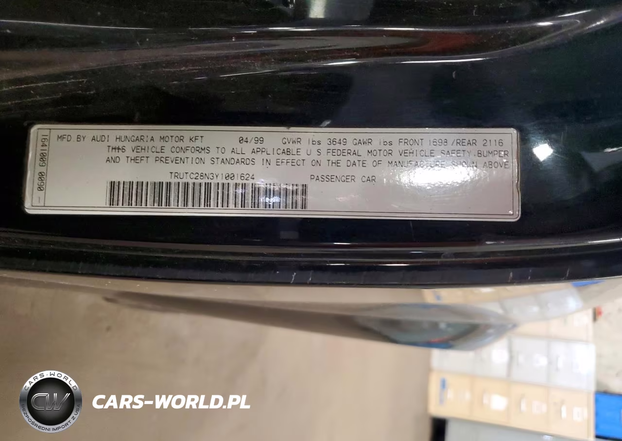 2000 Audi Tt VIN:TRUTC28N3Y1001624 - 12