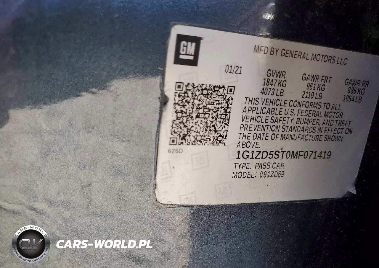 2021 Chevrolet Malibu Lt VIN:1G1ZD5ST0MF071419 - 13