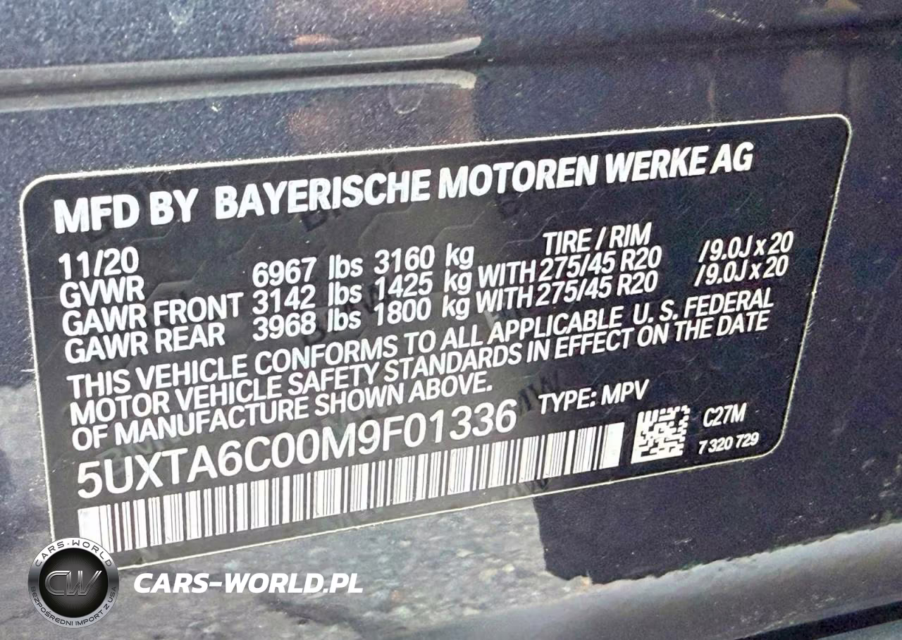 2021 BMW X5 xDrive45E VIN:5UXTA6C00M9F01336 - 11
