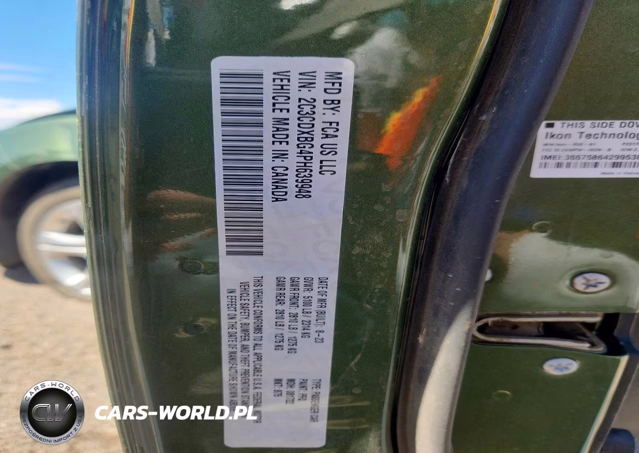 2023 Dodge Charger Sxt VIN:2C3CDXBG4PH639948 - 12