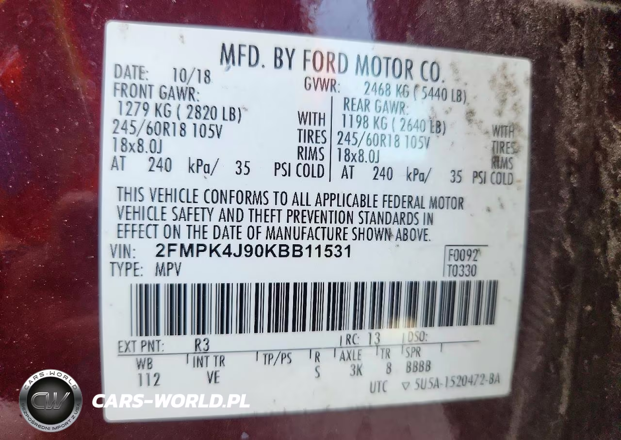 2019 Ford Edge Sel VIN:2FMPK4J90KBB11531 - 13