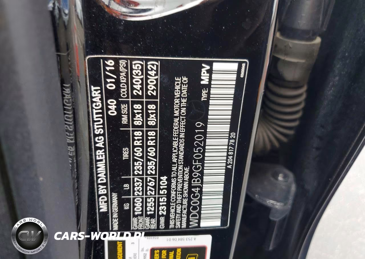 2016 Mercedes-Benz Glc 300 VIN:WDC0G4JB9GF052019 - 12