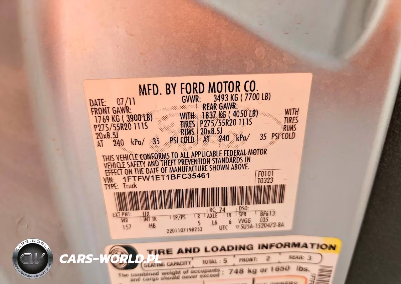 2011 Ford F150 Supercrew VIN:1FTFW1ET1BFC35461 - 12
