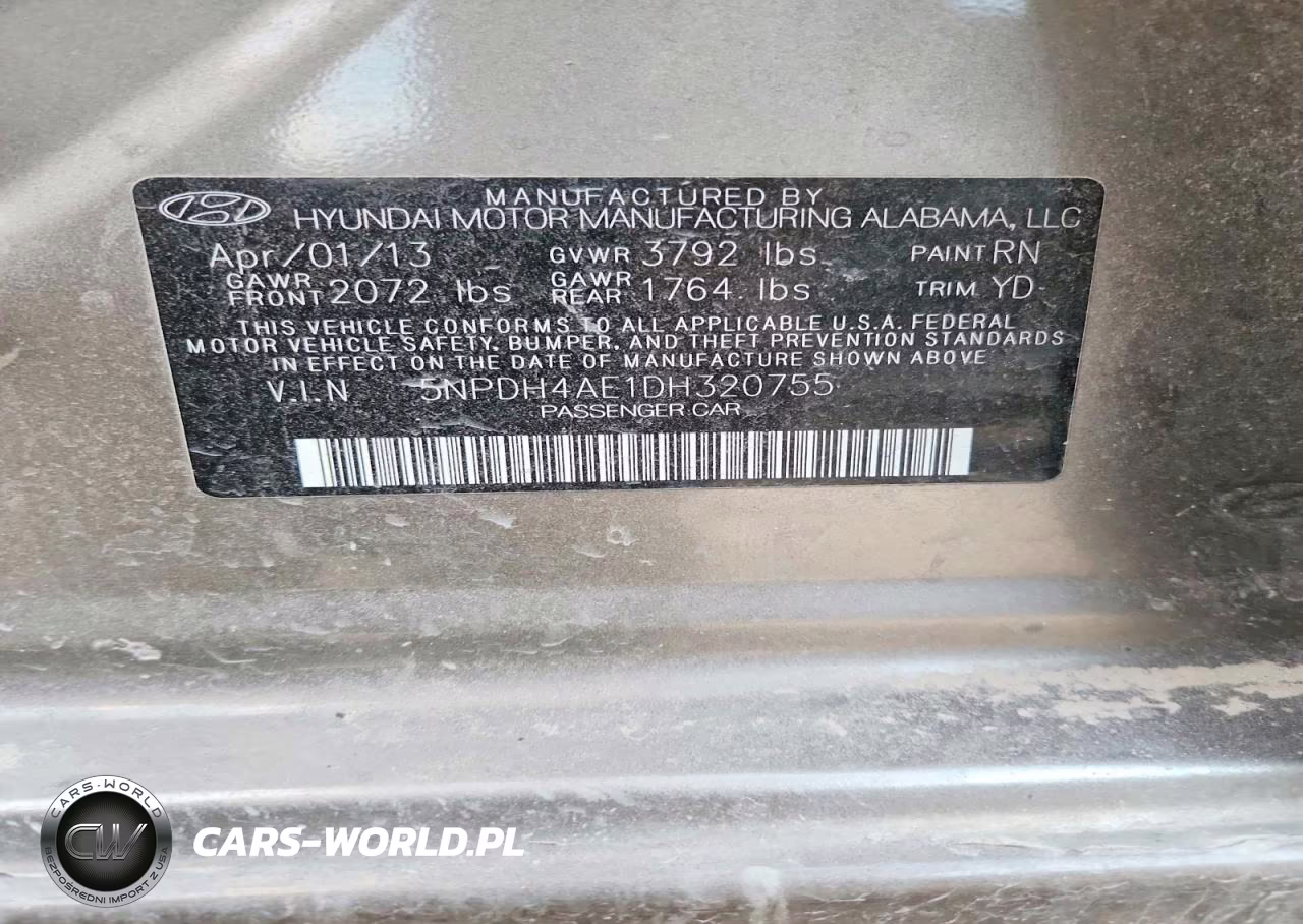 2013 Hyundai Elantra Gls VIN:5NPDH4AE1DH320755 - 14