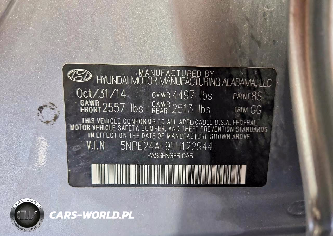 2015 Hyundai Sonata Se VIN:5NPE24AF9FH122944 - 13
