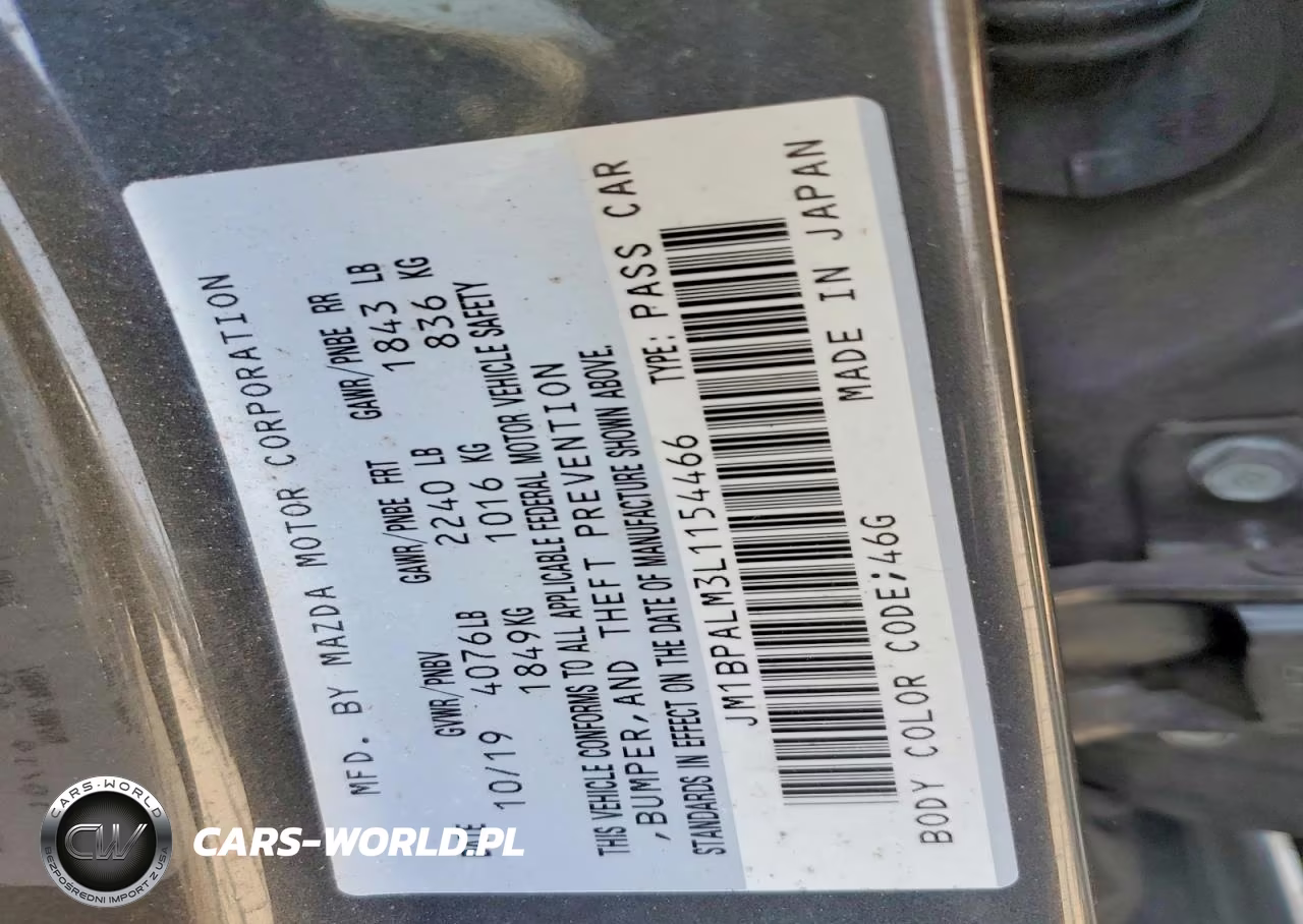 2020 Mazda 3 VIN:JM1BPALM3L1154466 - 12