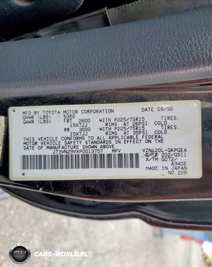 1993 Toyota 4Runner Sr5 V6 VIN:JT3VN29VXP0013757 - 13