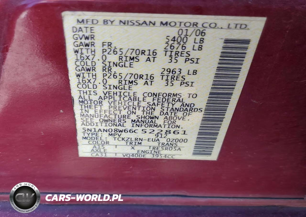2006 Nissan Xterra X VIN:5N1AN08W66C522861 - 13