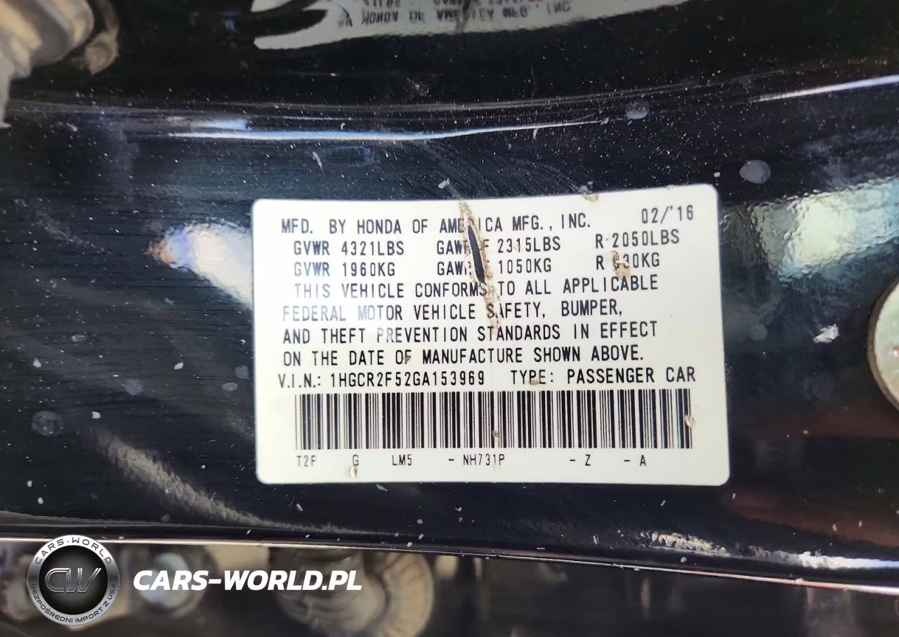 2016 Honda Accord Sport VIN:1HGCR2F52GA153969 - 13