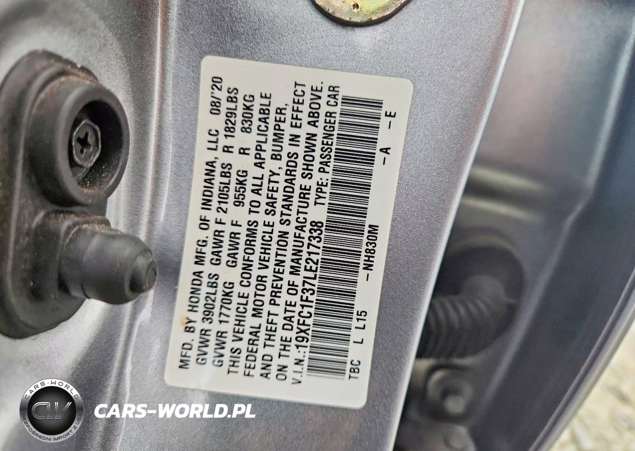 2020 Honda Civic Ex VIN:19XFC1F37LE217338 - 12