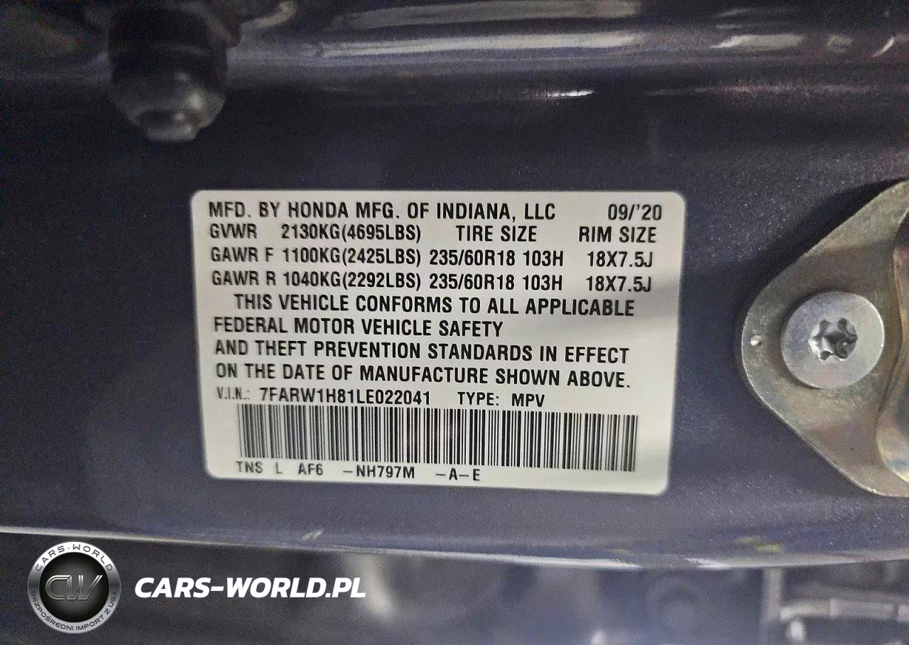 2020 Hond Cr-V Exl VIN:7FARW1H81LE022041 - 10