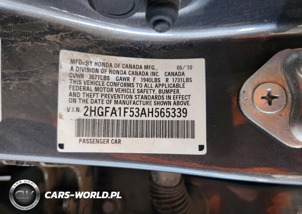 2010 Honda Civic Lx VIN:2HGFA1F53AH565339 - 12