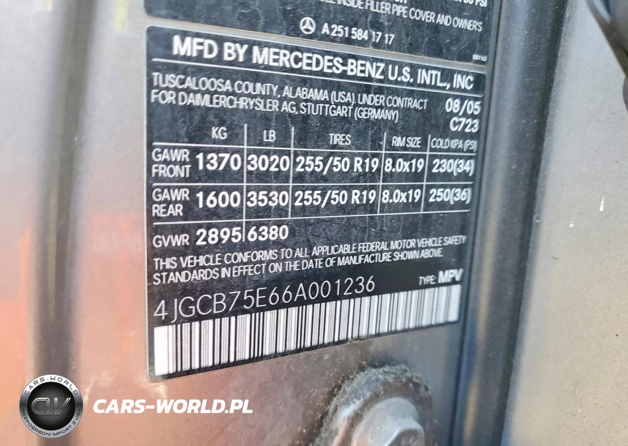 2006 Mercedes-Benz R 500 VIN:4JGCB75E66A001236 - 13