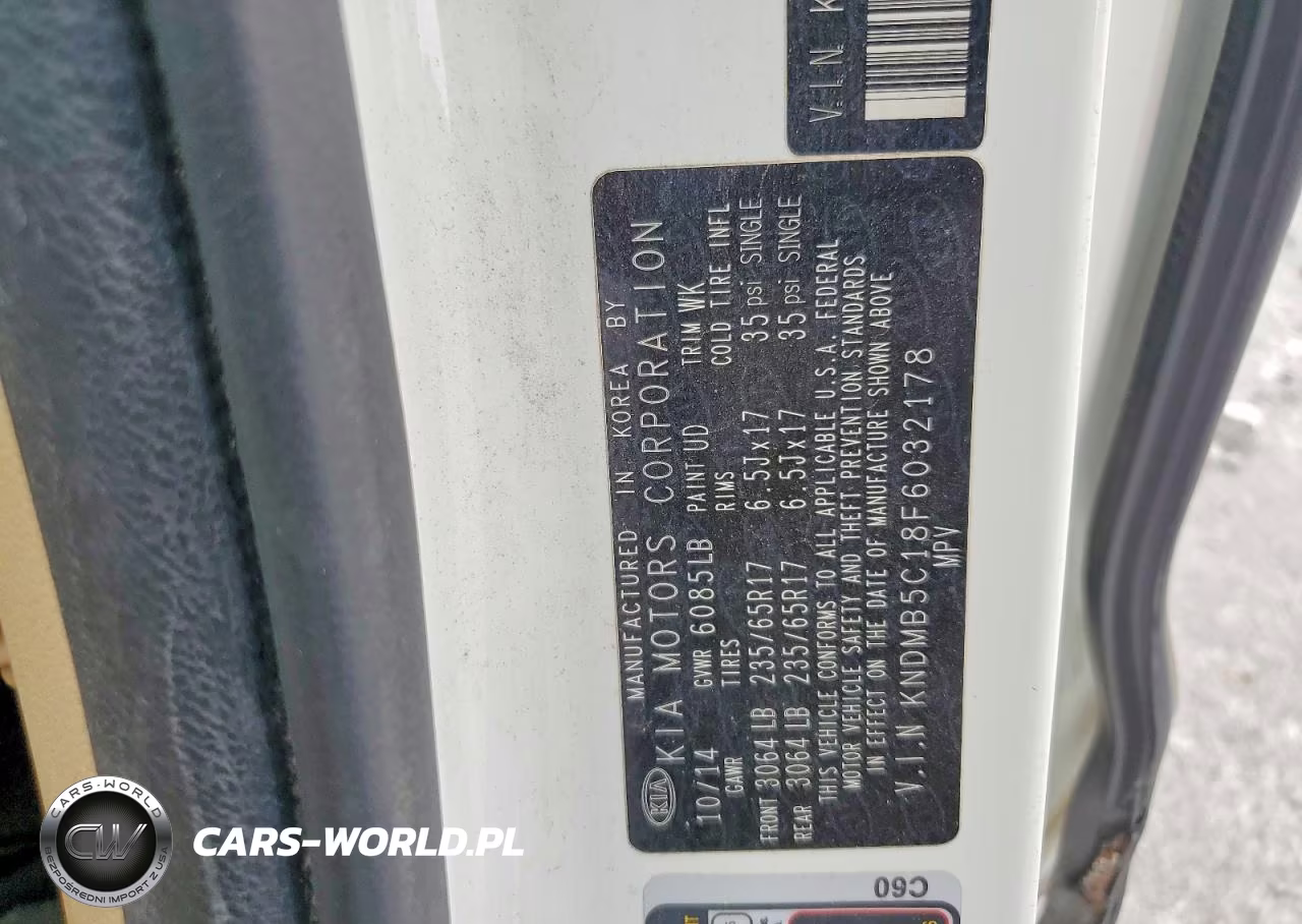 2015 Kia Sedona Lx VIN:KNDMB5C18F6032178 - 14