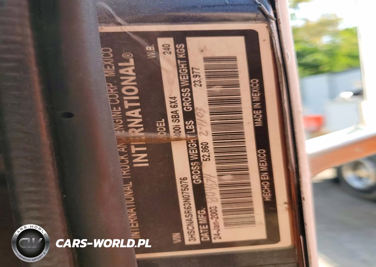 2003 International 9400 9400I VIN:3HSCNASR63N075076 - 11