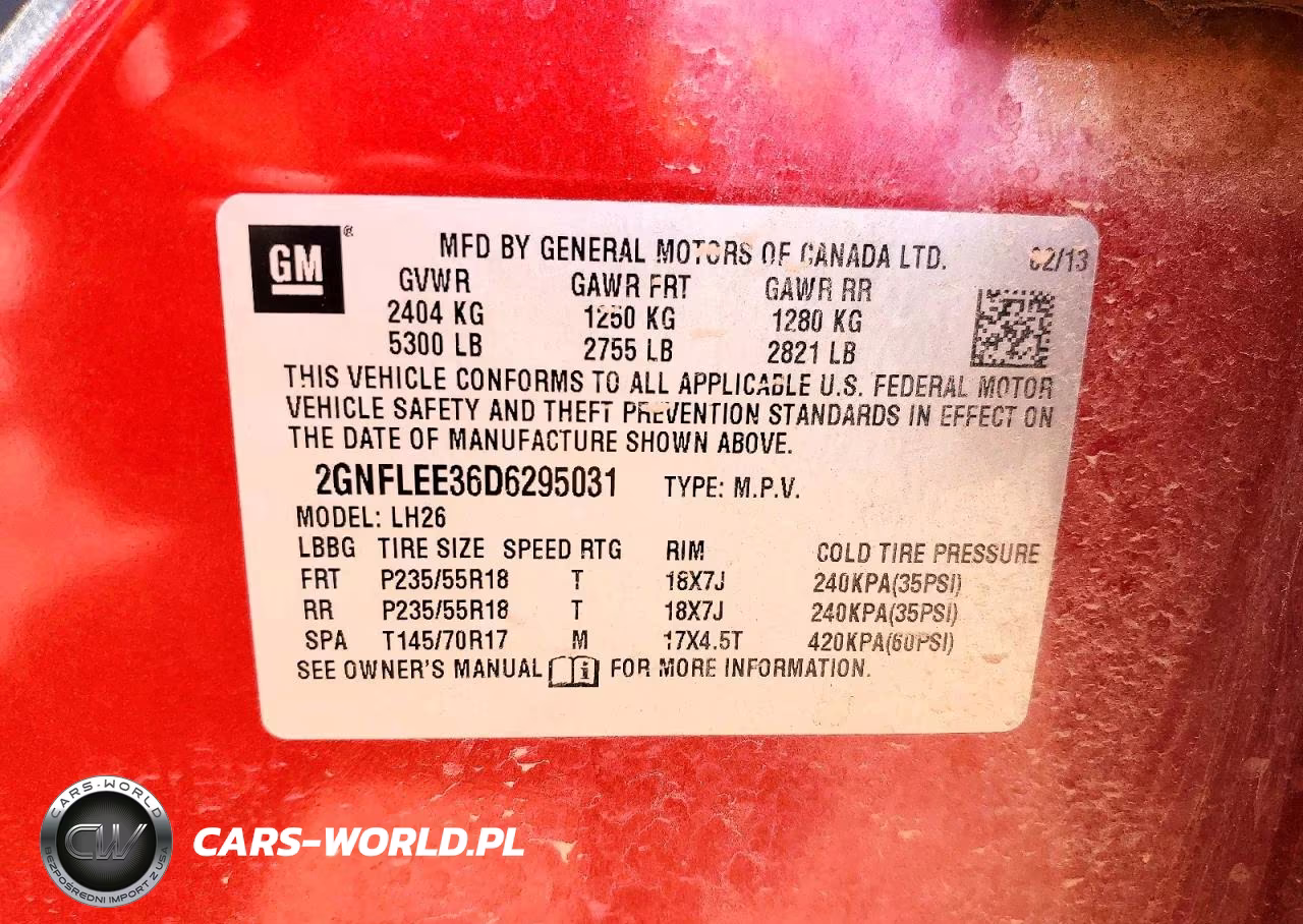 2013 Chevrolet Equinox Lt VIN:2GNFLEE36D6295031 - 13